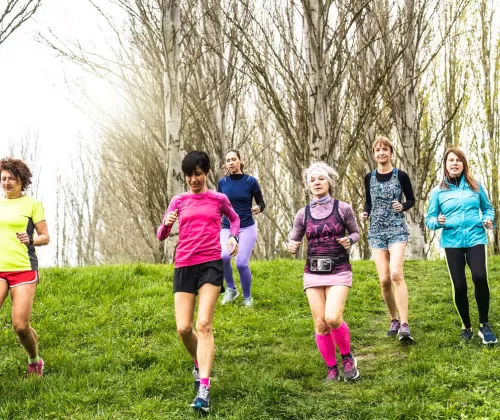 running down hill excersizing