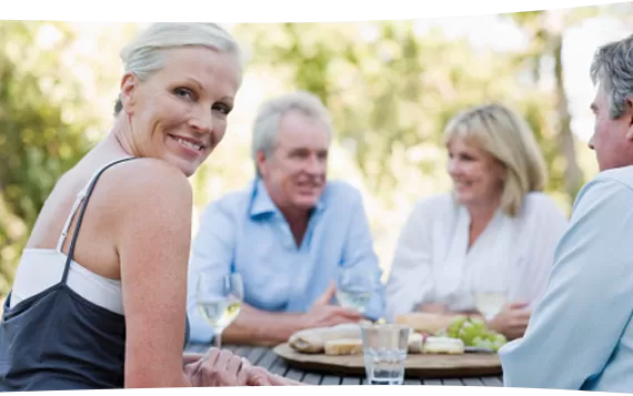 Eating food outside with friends/family